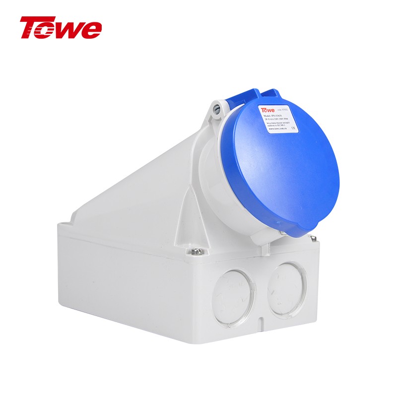 同为(towe)63a工业连接器明装插座/机房pdu工业插座3芯ips-s363s