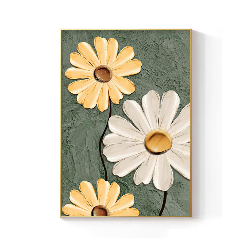 个个熊约非肌理风花卉装饰画抽象客厅背景墙面落地画餐厅卧室挂画t ps