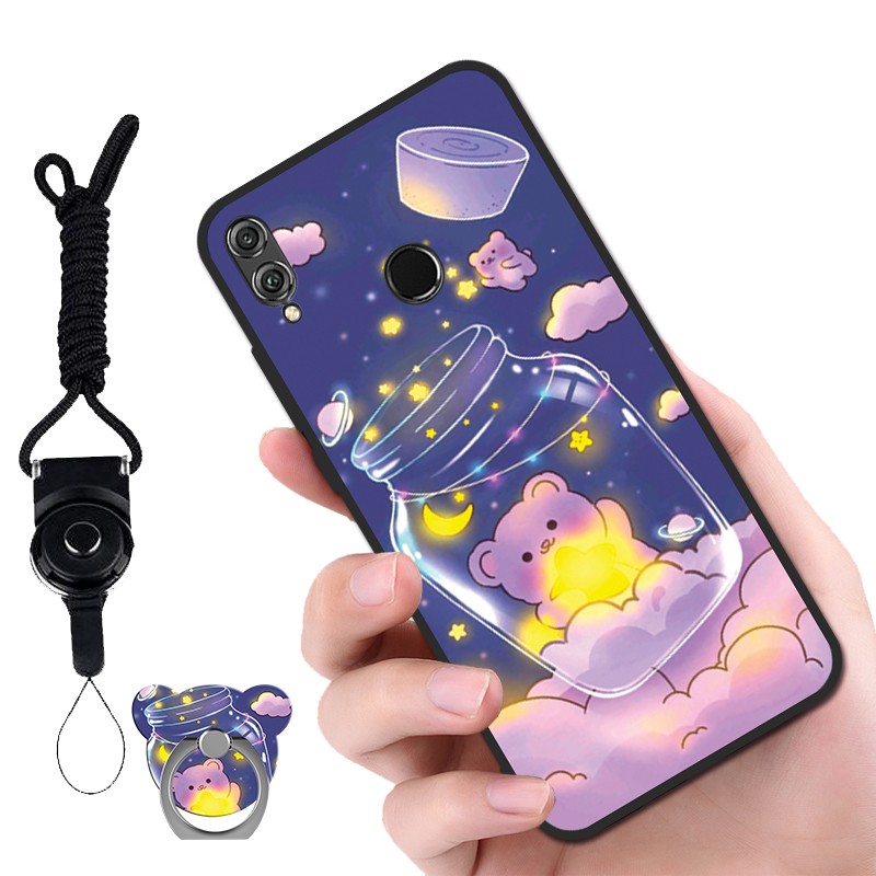 10保护套全包边防摔磨砂卡通可爱男女款个性软壳 华为荣耀play-小熊瓶