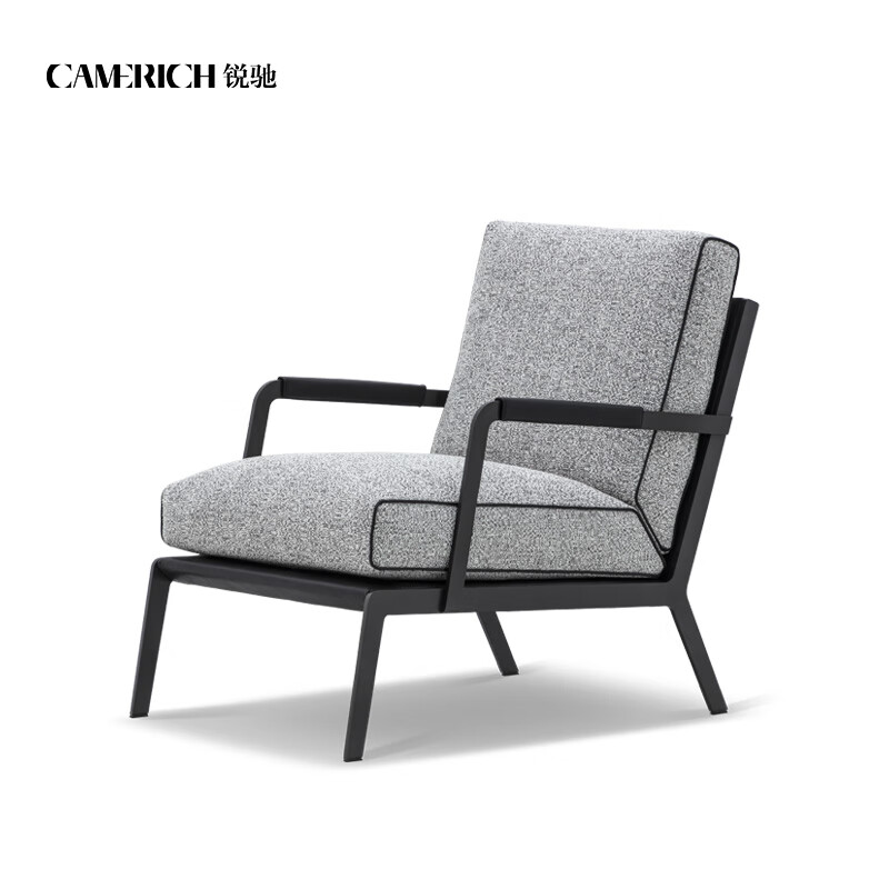 锐驰(camerich) 实木沙发椅 皮布结合 轻奢风  锐驰家具 austen简奥