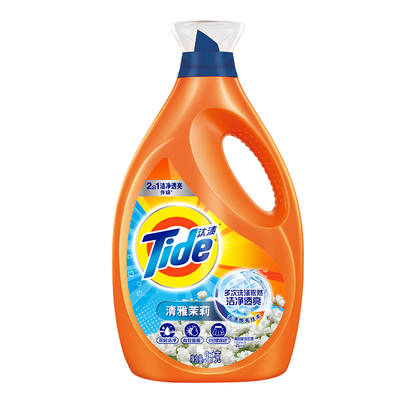 汰渍 Tide 2合1深层洁净亮白炫彩 防串色洗衣液3KG/瓶