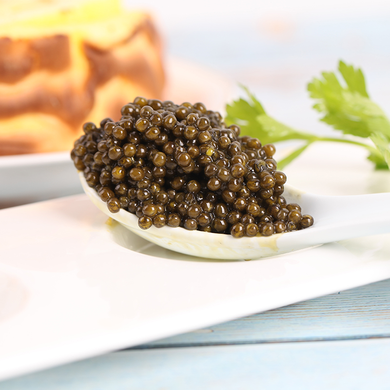 老闫家 30g鲟鱼鱼子酱黑鱼子籽酱即食西伯利亚寿司7年生罐头国产顺丰
