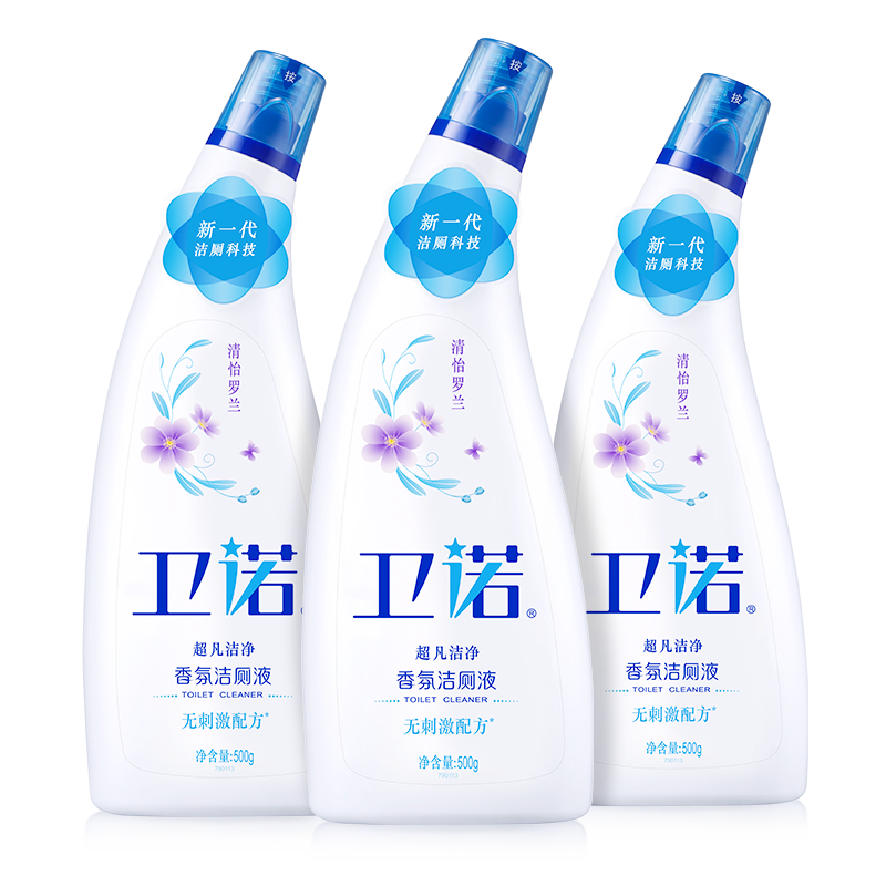 蓝月亮洁厕液（清怡罗兰） 厕所除臭马桶清洁剂高效除菌 洁厕宝 洁厕灵 500g*3瓶