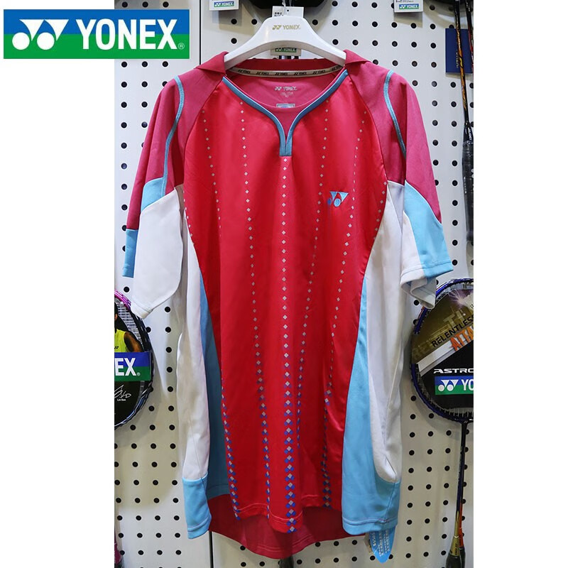 Yonex尤尼克斯羽毛球服短袖训练服速干透气运动T恤 12052红色  XXO