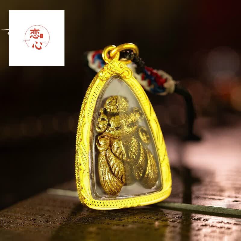 恋上心官方 阿赞彭制作 佛牌吊坠塔固 金禅子项链正牌真牌挂链男女