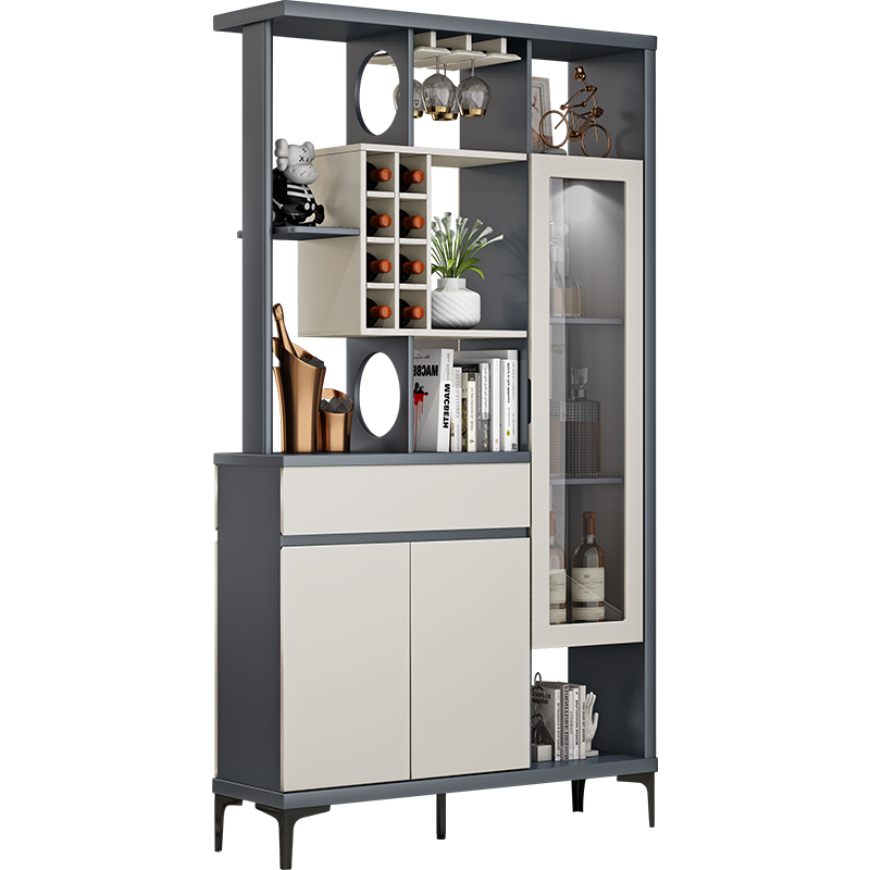 凯帝格 时尚玄关柜现代简约酒柜1.21米隔断柜客厅门间厅柜 水泥灰