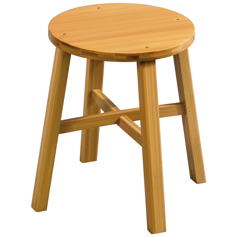淘之良品 家用楠竹中式方凳子圆凳子便捷实木阳台休闲轻便户外办公小板凳现代简约木墩子脚凳 【结实耐用】圆凳-小号(单个)