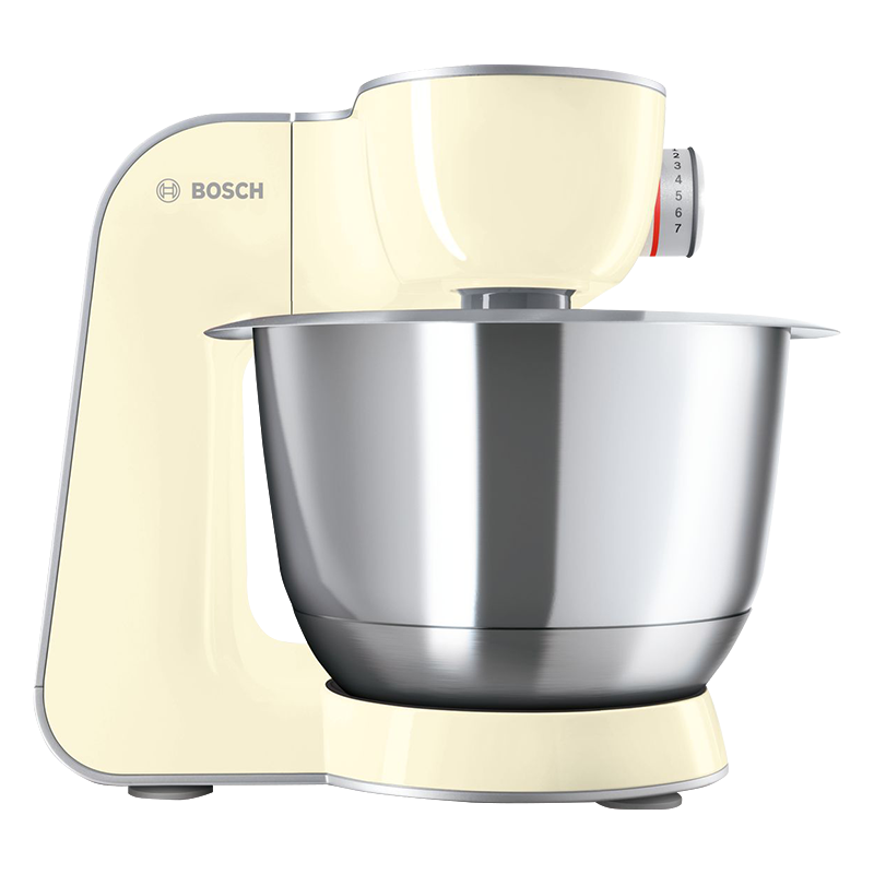 博世（Bosch）欧洲进口厨师机家用和面机面条机打蛋器多功能搅拌料理机 达人系列 1000W+3.9L，3种附件【香草白】