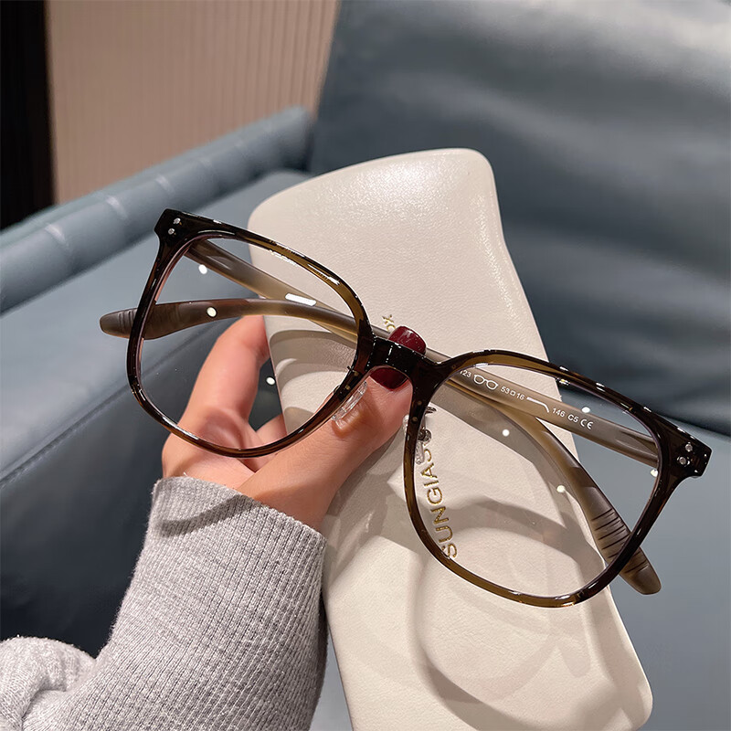 杰派洛长脸适合的眼镜素颜神器舒适轻防蓝光平光镜圆长脸适合眼镜大框