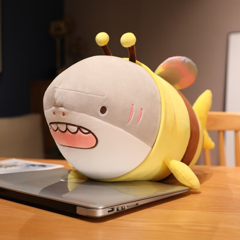 鲨bee玩偶鲨鱼玩具七夕生日礼物送女生朋友压床娃娃毛绒玩具公仔 柠檬
