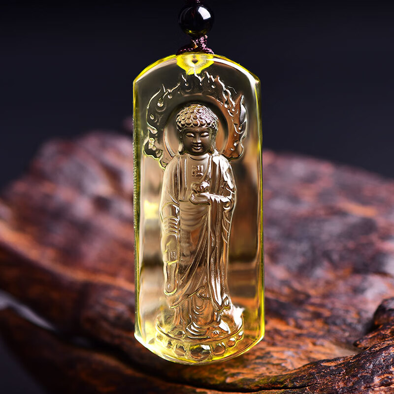 属狗属猪吊坠送老公生肖菩萨守护神男女送礼天然黄水晶送父母本命佛阿