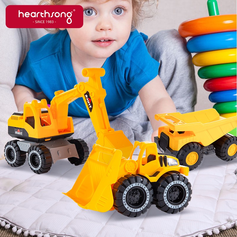HearthSong哈尚儿童工程车玩具套装大中号挖土车挖掘机搅拌车汽车小男孩2/3-6岁 中号翻斗车