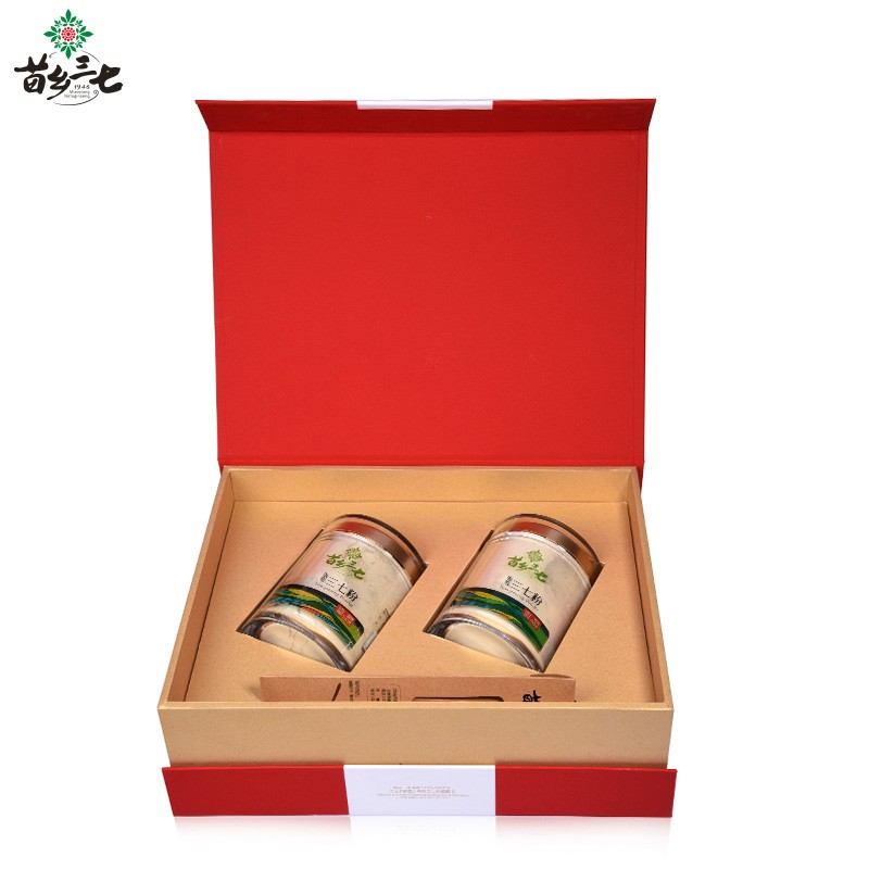 苗乡【滋补礼盒】苗乡三七有机安全三七云南文山生熟三七粉300g礼盒 150g*2瓶 生粉礼盒