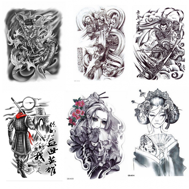 千色集【多图案】社会花臂半臂纹身贴防水仿真刺青社会男女款大图