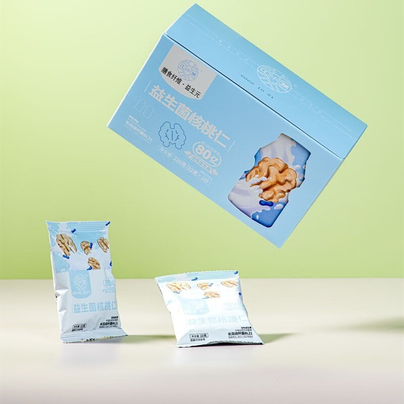 江小燕益生菌核桃仁220g膳食纤维益生元坚果健康零食独立包装即食 220