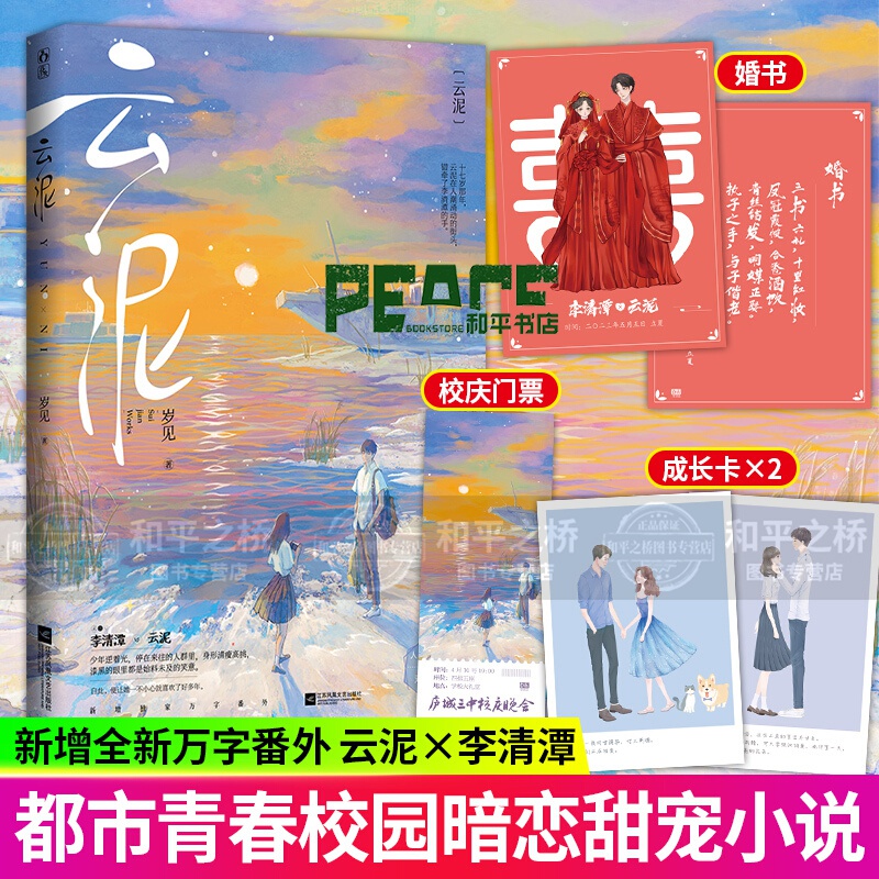 随机签名版 云泥【结婚证+明信片+书签】 岁见著实体书 云泥x李清潭 新番外花火双向暗恋治愈救赎文青春校园初恋言情小说