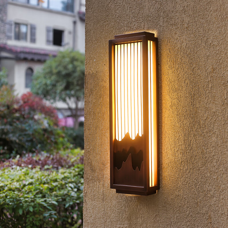 裕见新中式户外壁灯别墅庭院大门酒店工程室外围墙院子防水仿云石壁灯