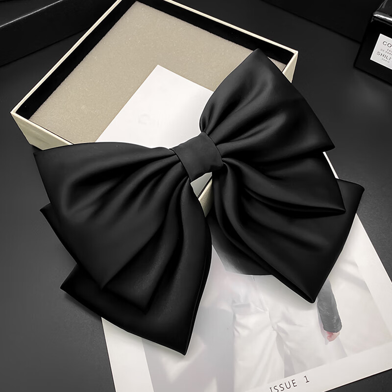 源璐黑色超大蝴蝶结发夹大夹子夹头发发量多女士高端发卡网红2022新款