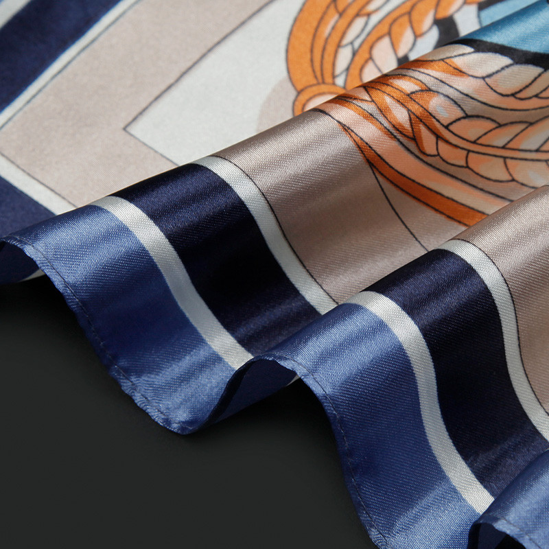 达芬奇密码 春秋季薄款大方巾女韩国百搭丝巾空姐领巾外搭防晒 桑海远航 水蓝