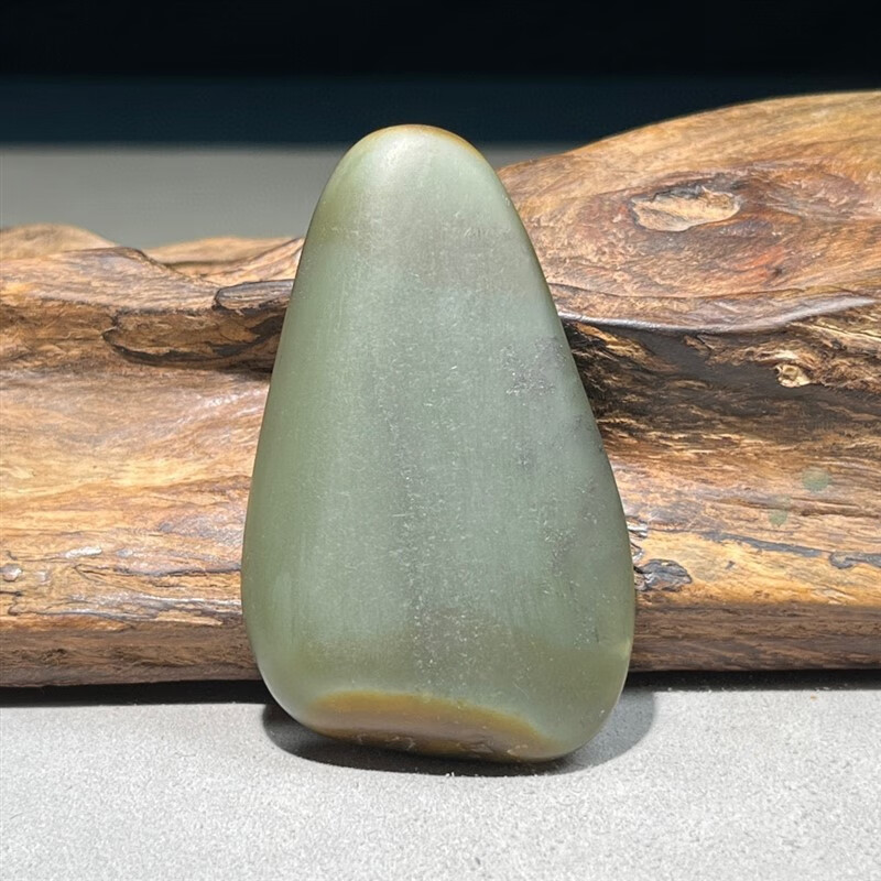 甘夏 新疆和田玉青玉沙枣青籽料原石大玉牌独籽老料子黄皮聚皮