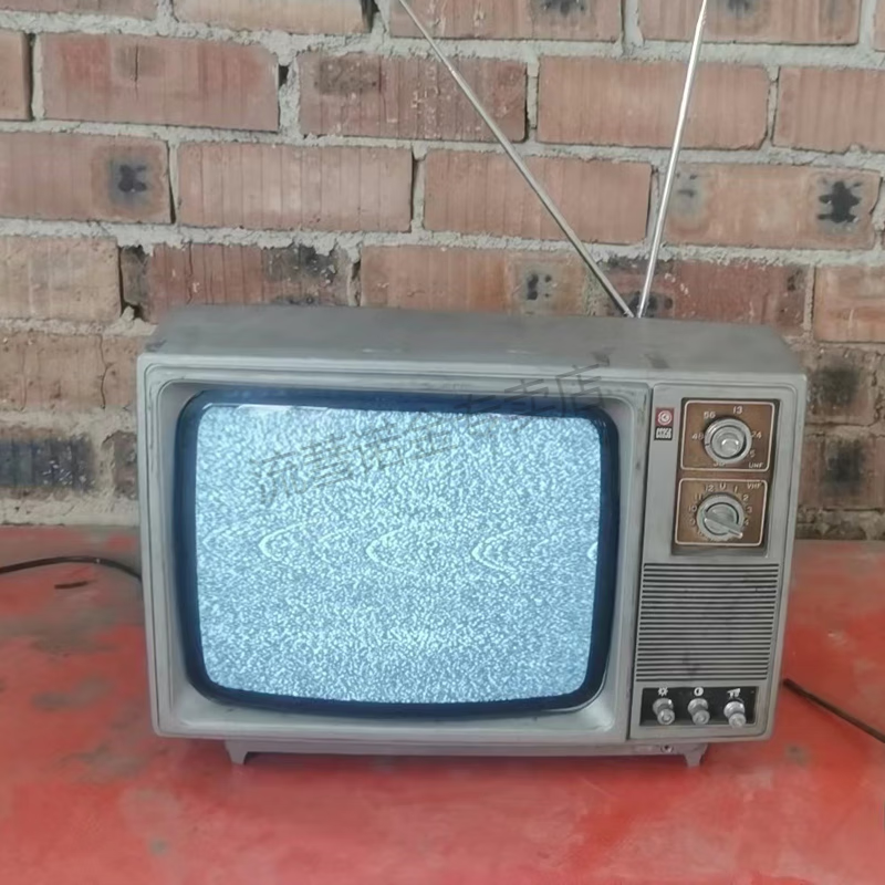电视机 可播放老式复古怀旧黑白机影视道具民俗老物件摆件装 14寸黑白