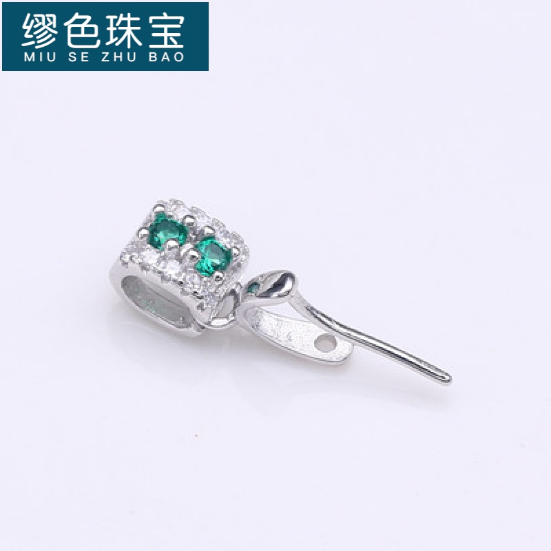 se)斜孔吊坠扣 s925银扣连接扣 观音翡翠玉坠玉佛金色扣头银饰 款式1