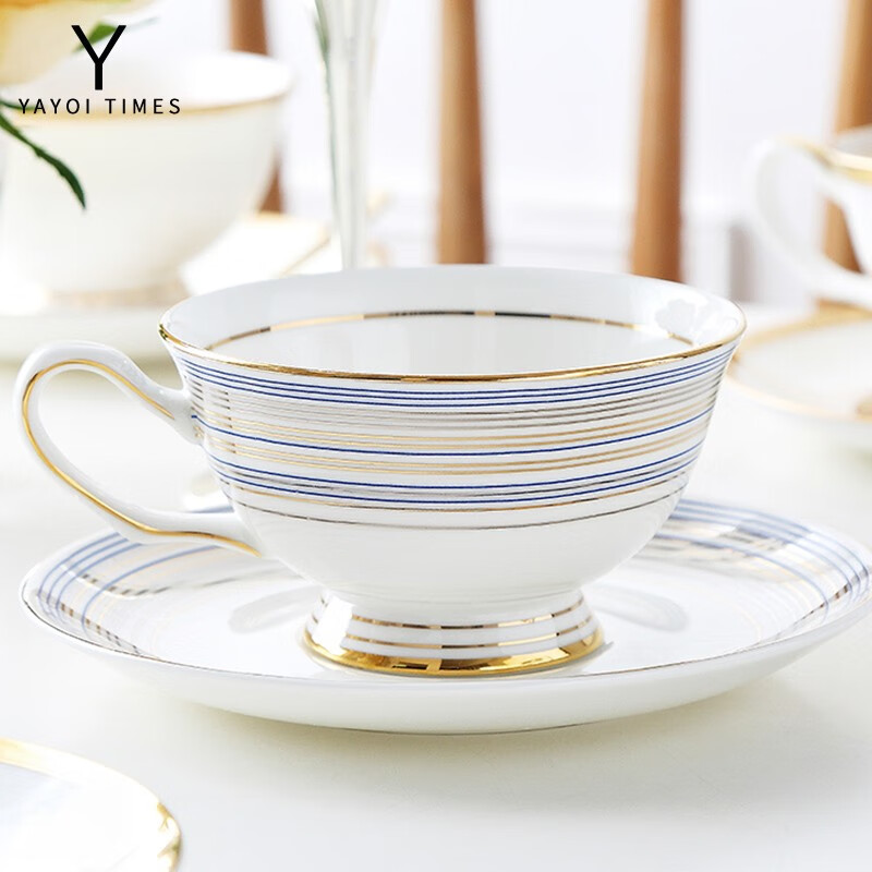 弥生时代gatsby盖兹比骨瓷咖啡杯碟 ins北欧式小陶瓷下午茶杯 蓝丝