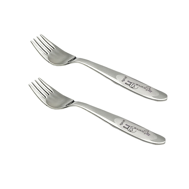 万园琦叉子不伤嘴餐具意面叉子宝宝吃面条家用水果甜品叉子 两支