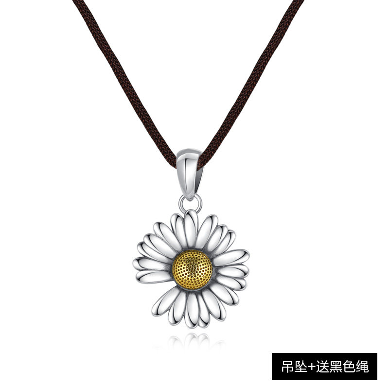 小雏菊项链足银权志龙同款2020年新款向日葵太阳花吊坠男女寓意里物