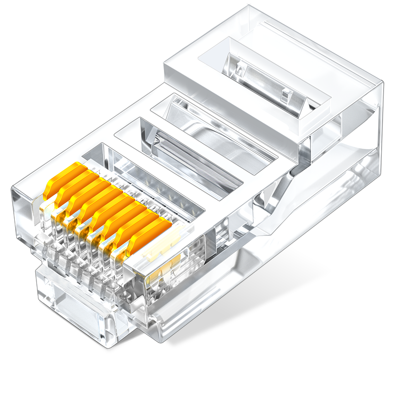 SAMZHE 山泽 超五类网线水晶头 cat5e电脑千兆网络连接器 RJ45工程级8P8C超5类镀金水晶头 10个/袋 SJ-5010