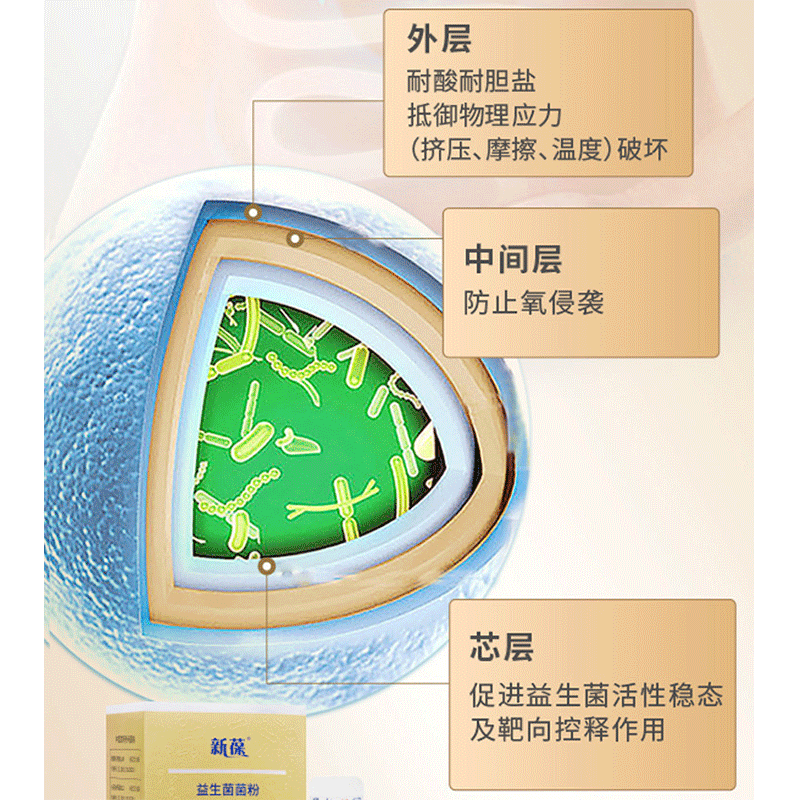 新葆益生菌菌粉400亿金盒(2g*30)免费换1200亿(3g*30)16菌株款 3盒
