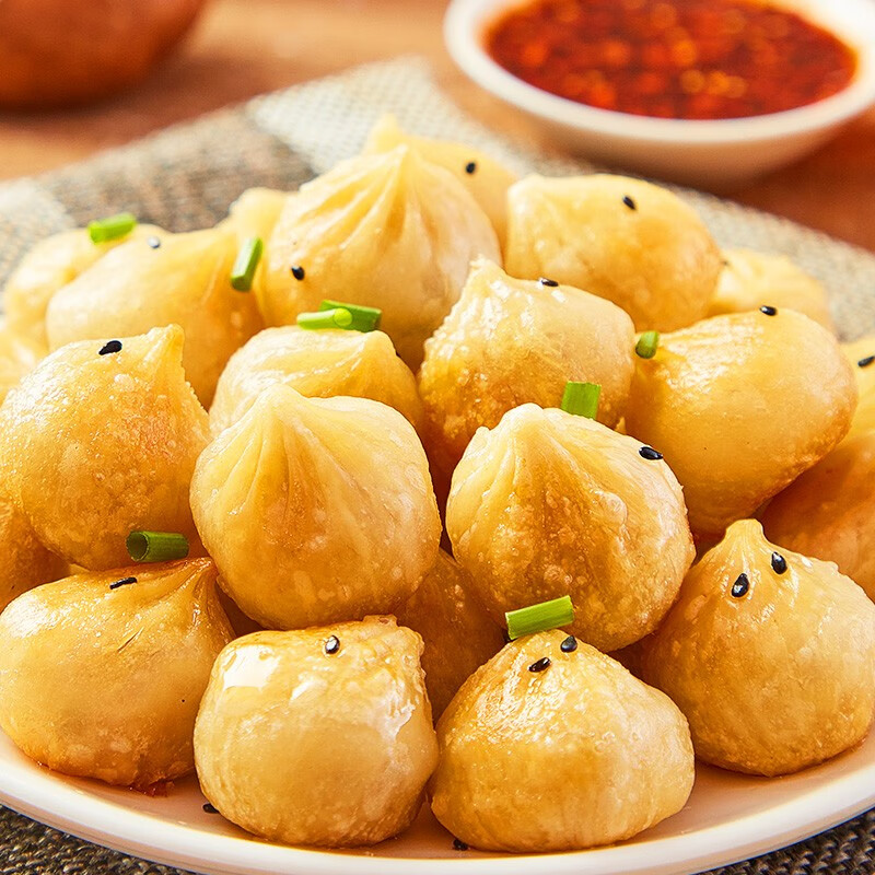 安井食品【满3件包邮】安井早餐红糖发糕馒头馅饼烧麦包子营养面点 拇指生煎包450g*1袋【约45只】