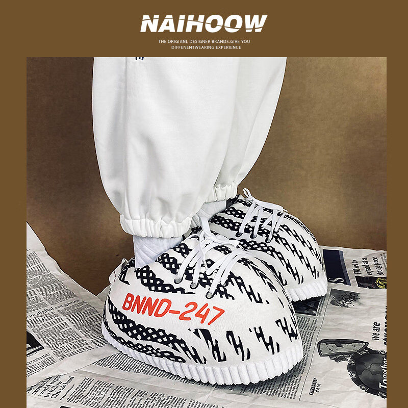 aj拖鞋棉情侣恶搞aj棉拖鞋男女冬季胖胖鞋a锥搞怪面包毛绒毛毛鞋椰子