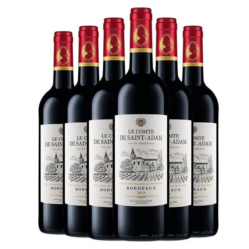 【拉蒙】圣亚当伯爵干红葡萄酒  750ml*6支 整箱装 法国原瓶进口红酒波尔多AOC