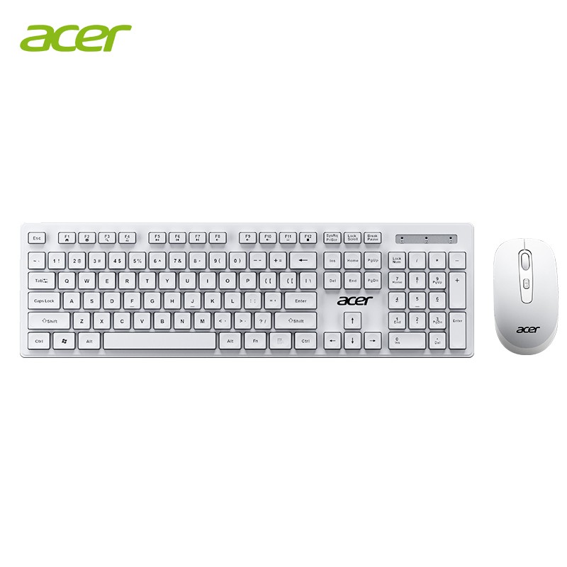 宏碁(acer)键鼠套装 无线键鼠套装 办公键盘鼠标套装 防泼溅 电脑键盘 鼠标键盘 白色