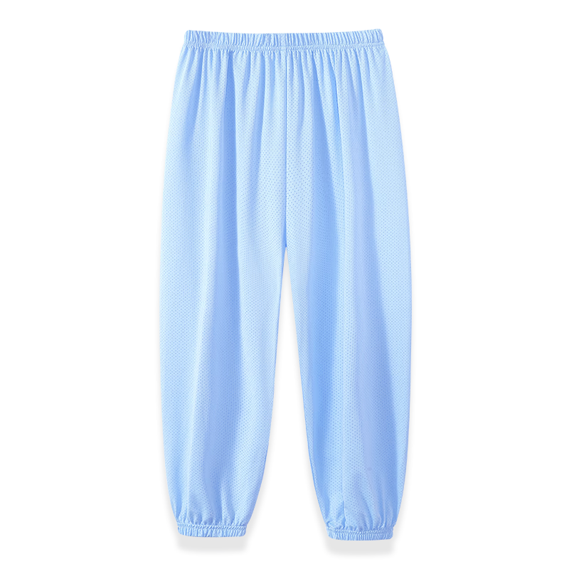 真维斯儿童裤子速干防蚊裤男童夏季冰感长裤女孩薄款童装运动裤 蓝 130