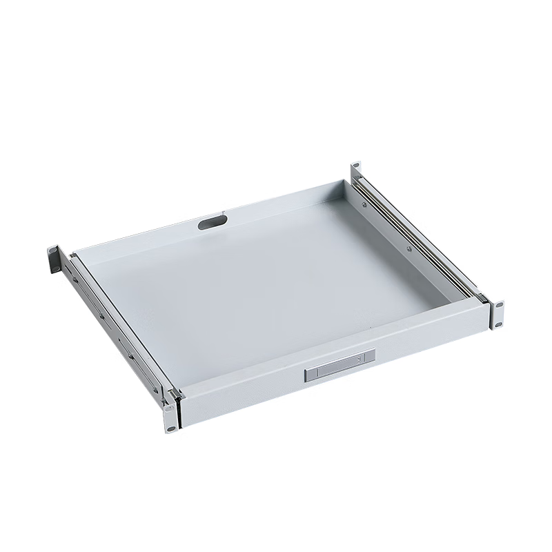 勋狸粑磐筱1u标准19英寸机柜抽屉托盘机柜键盘抽屉托盘 伸缩滑动托盘