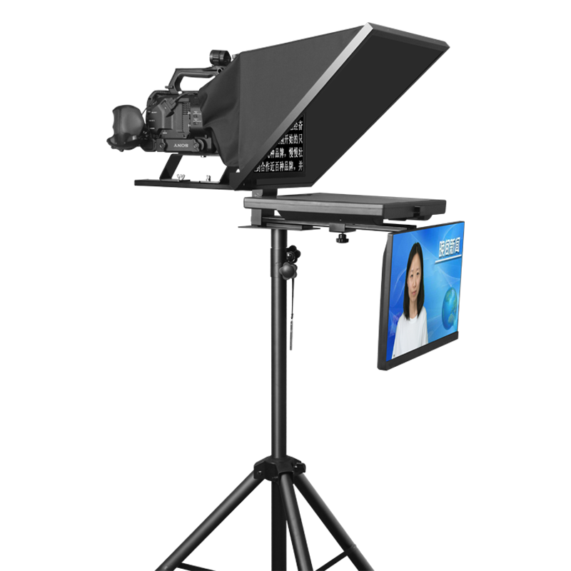 嘉视影 js22plus企业级单双屏提词器便携式大屏幕电视台采访直录播