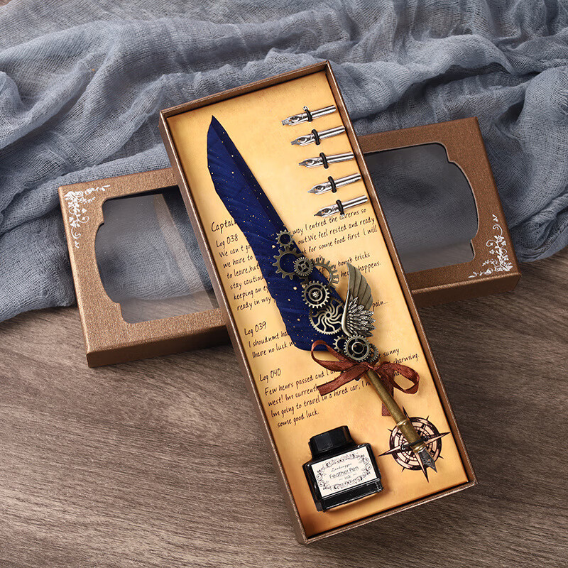 钢笔 创意蘸水笔复古周边羽毛钢笔仙女鹅毛钢笔欧式个性复古英伦哈利