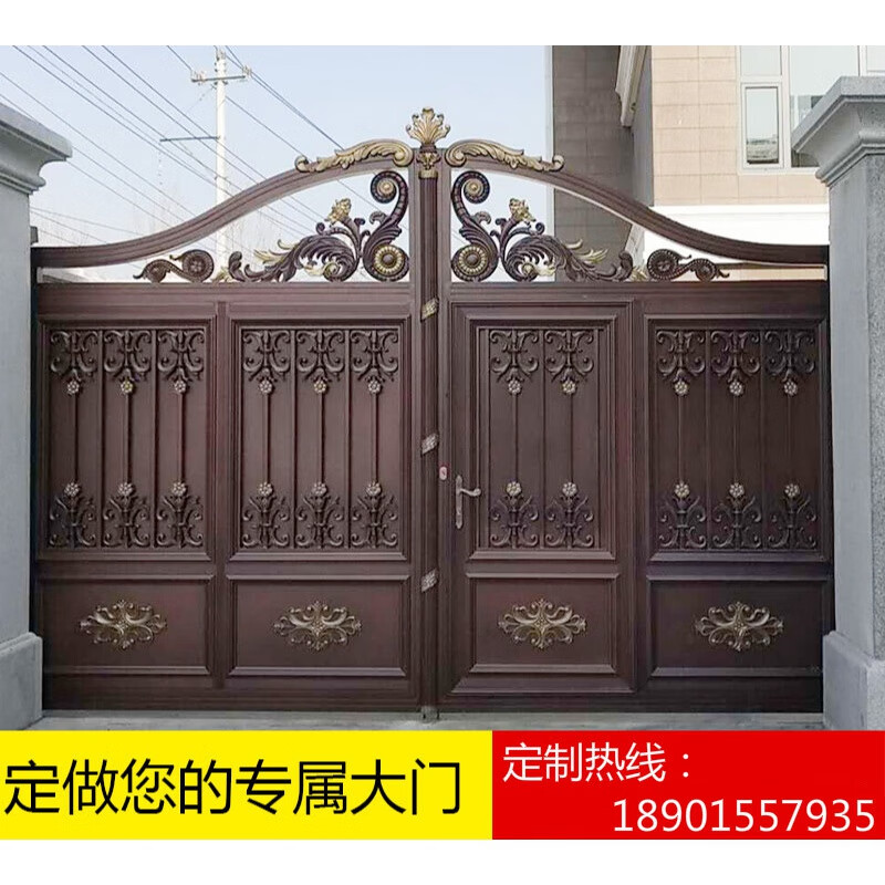 索梵别墅大门 铝艺庭院入户门围墙单开对开门农村家用院子大门双开门
