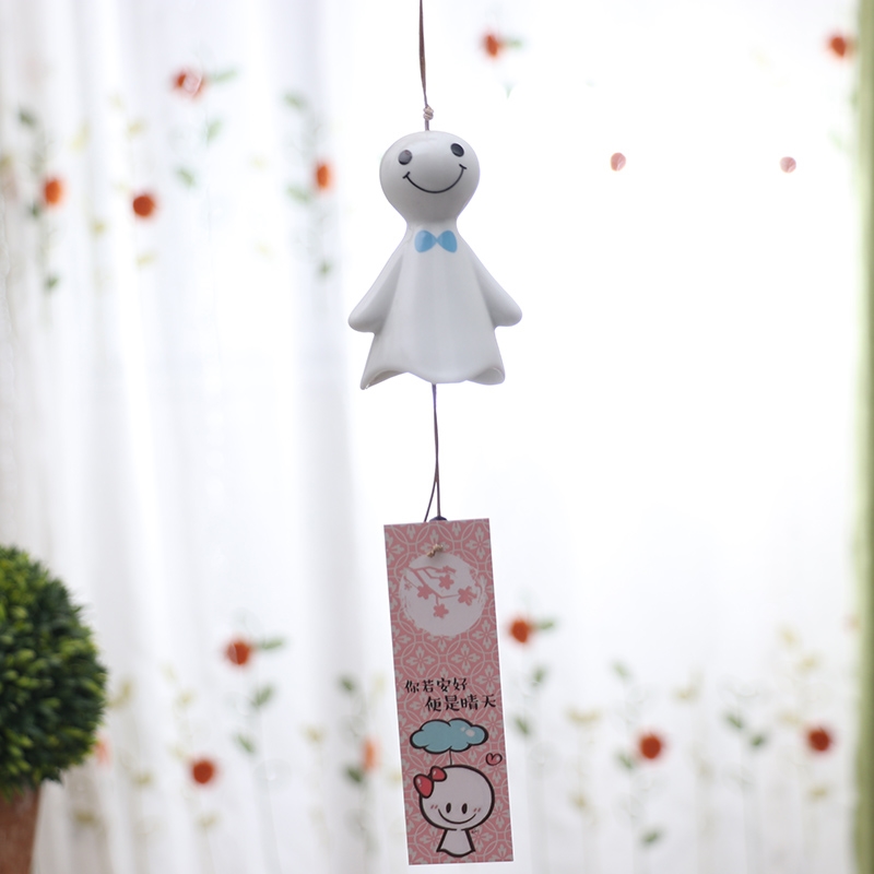 晴天娃娃风铃 晴天娃娃风铃公仔挂饰手工陶瓷天气可爱礼物居家阳台