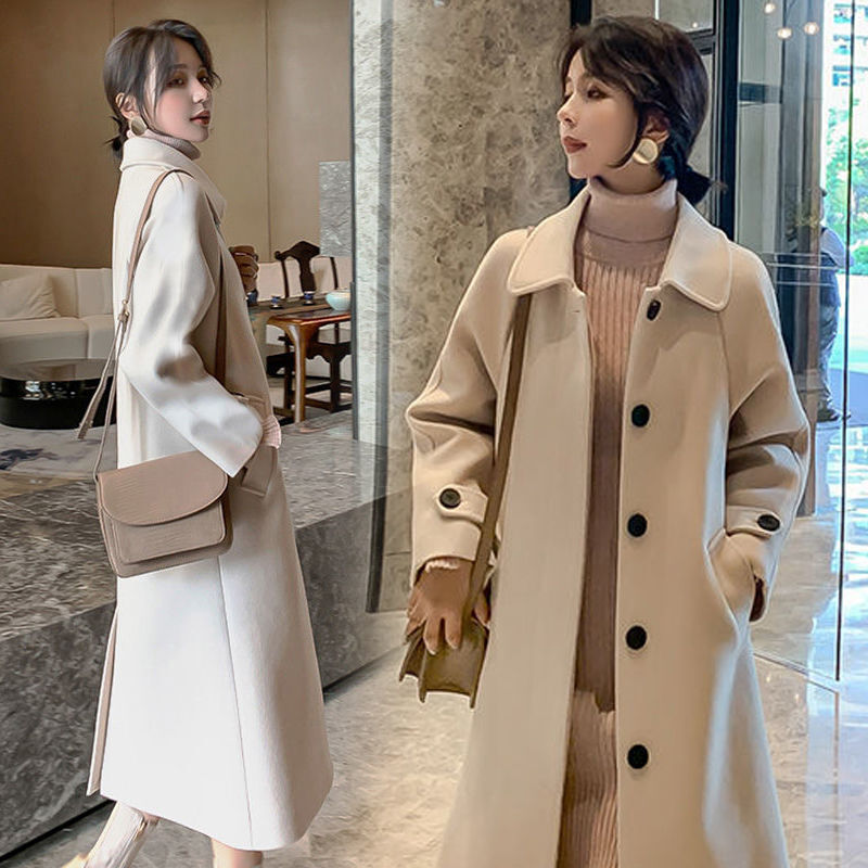 毛呢大衣韩版女神范女款大衣 xs 60斤内穿呢大衣时尚通勤休闲妮子女装