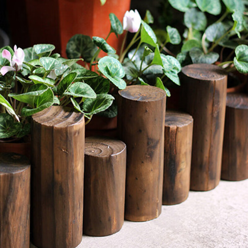 花沃里 碳化防腐木栅栏(高25/30圆柱款长约90cm)