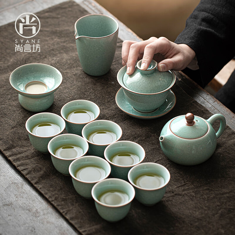 家用单丽华老师手作送礼高档轻奢盒装整套茶具 礼盒装-匠心冰晶茶具