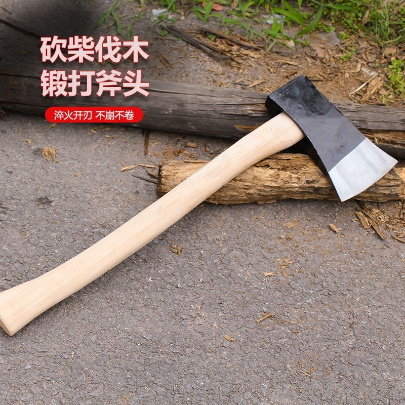 锻打斧头劈柴木工斧头老式家用东北斧带木柄砍柴伐木多功能钢斧子 东北斧(3.2斤)带60厘米木柄使用感如何?