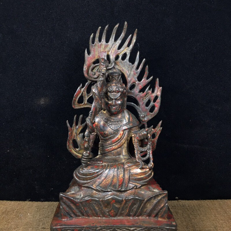 铜人艺巷 铜人艺巷全铜复古不动明王菩萨生肖鸡守护神不动冥王佛像
