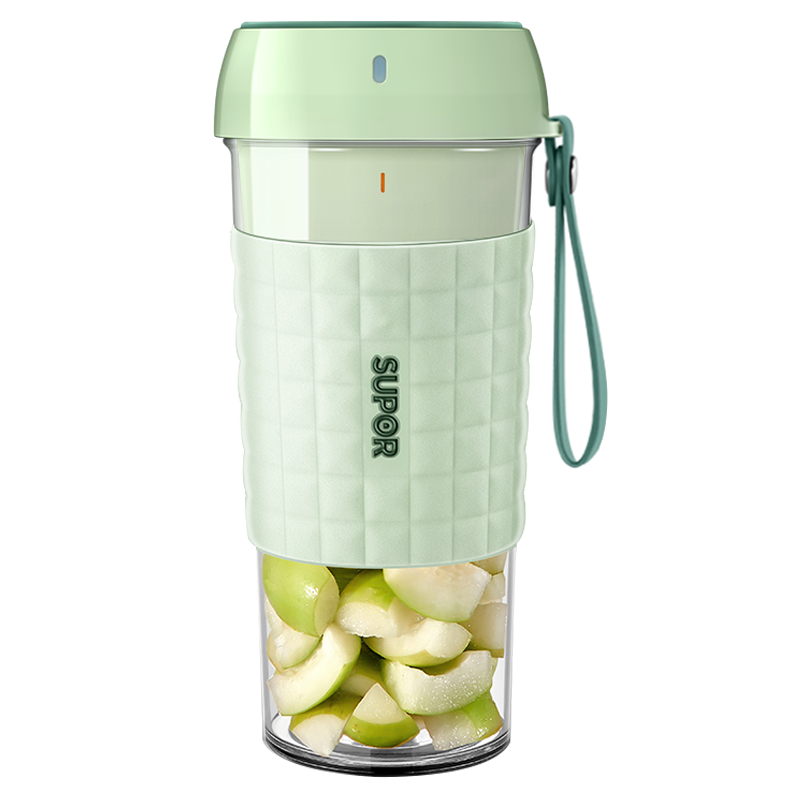 苏泊尔（SUPOR）榨汁机便携式料理机家用原汁机磁吸充电随行果汁杯小型运动便携榨汁机 300ML海沫绿