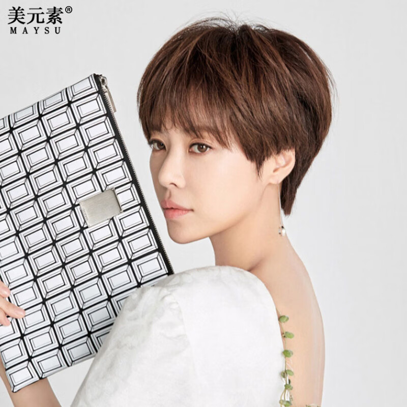 假发女短发全头套式短直发帅气韩式短发造型假发套真人发丝假头发