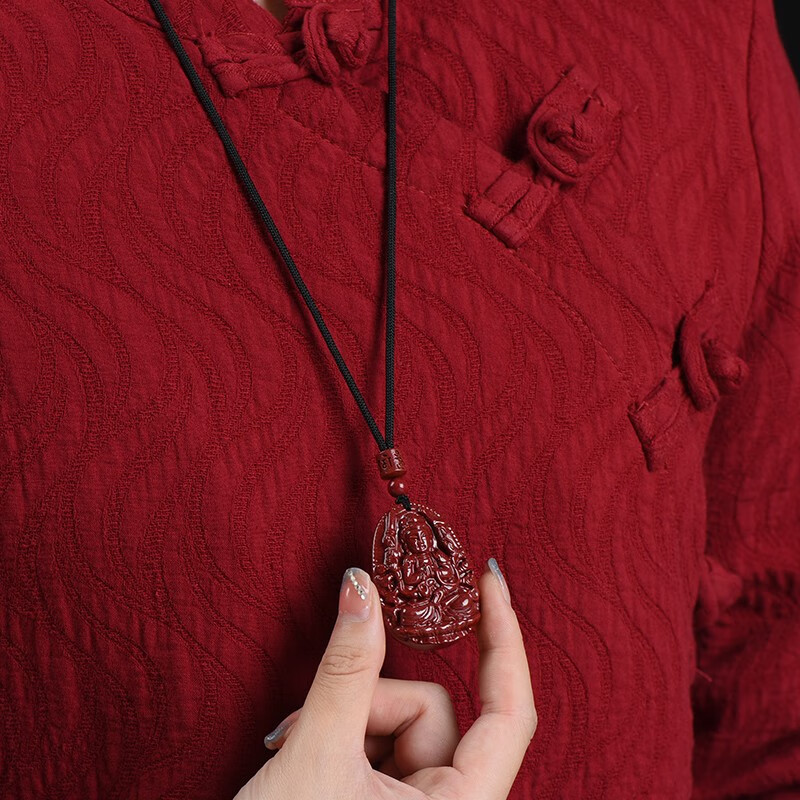 卡薇亚朱砂本命佛吊坠男女士高含量紫金砂菩萨生肖守护神项链圣诞节礼物 阿弥陀佛（生肖狗猪适用）