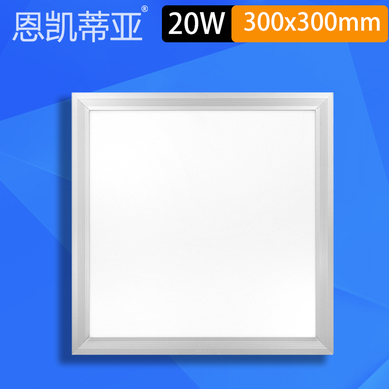 恩凯蒂亚 led集成吊顶灯600*600平板灯  300*300厨房卫生间灯 嵌入式铝扣板灯吸顶灯 20W 透镜光源正发光（30*30cm）